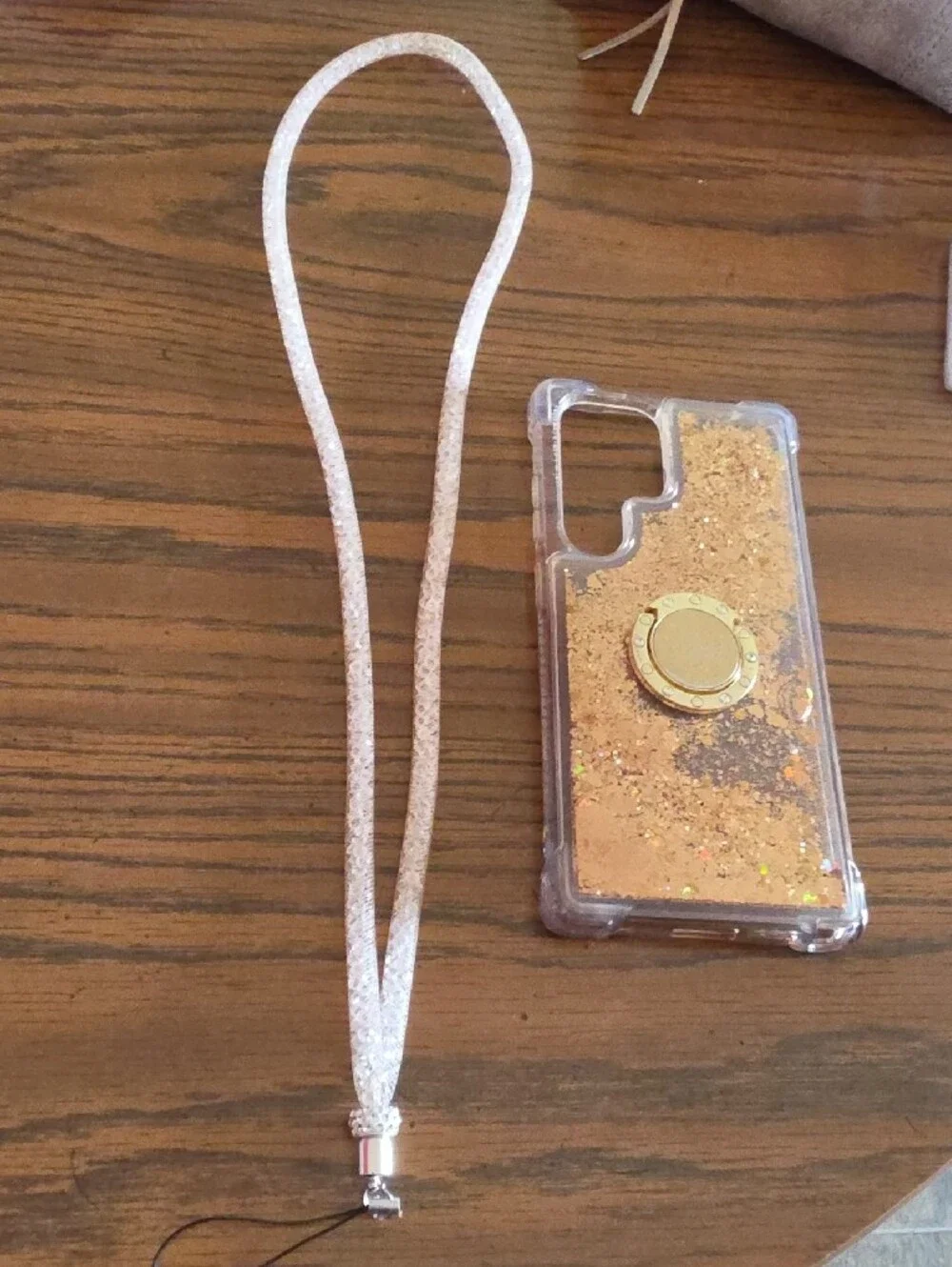 Silverback Galaxy S23 ULTRA Gold Glitter Phone Case with Ring Holder